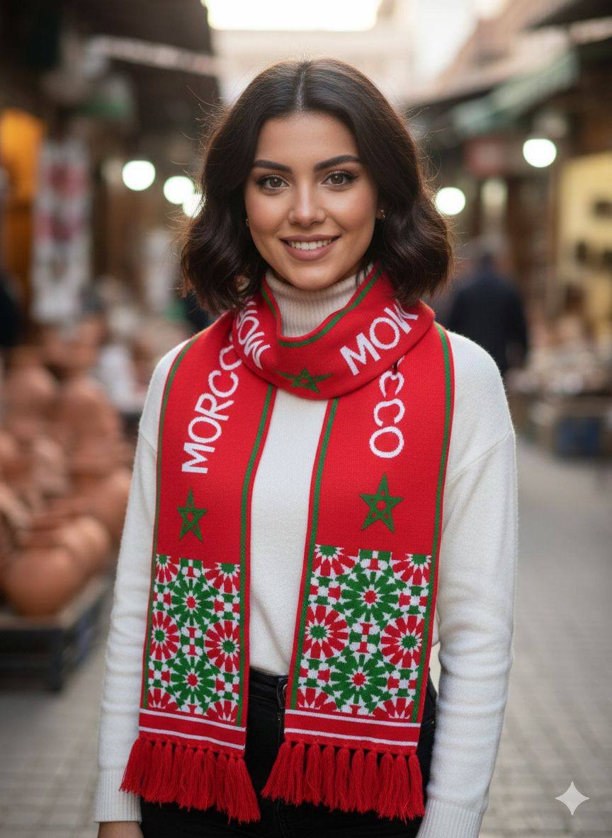 🧣 وشاح مغربي لتشجيع المنتخب الوطني