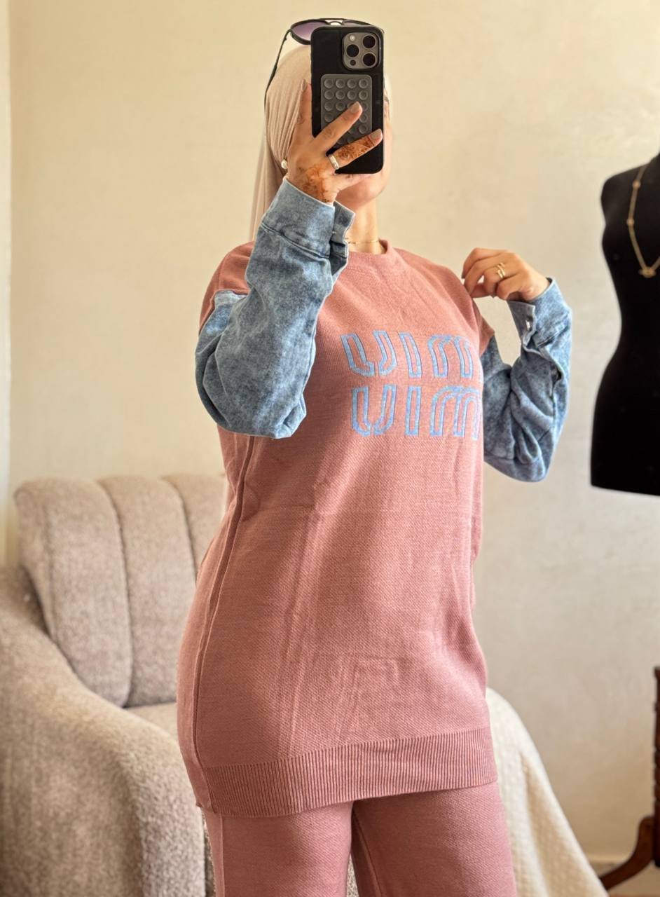 طقم نسائي أنيق من قطعتين بخيط تركي فاخر – جودة ممتازة وألوان زاهية – Image 7