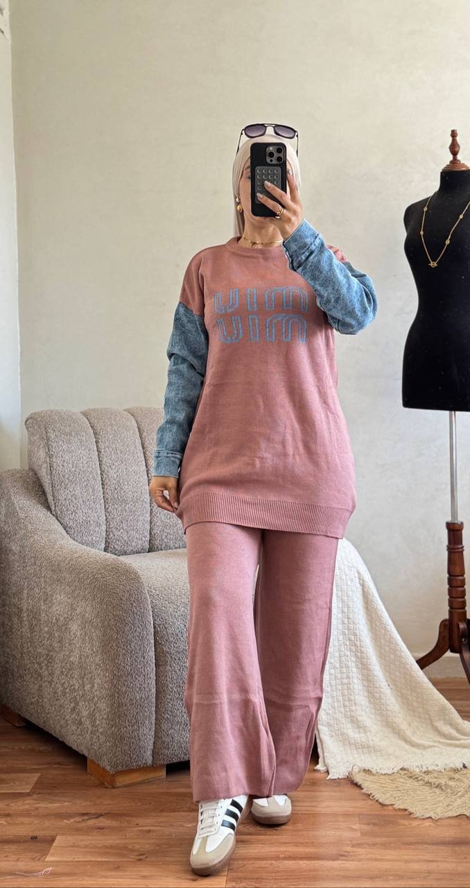 طقم نسائي أنيق من قطعتين بخيط تركي فاخر – جودة ممتازة وألوان زاهية – Image 8