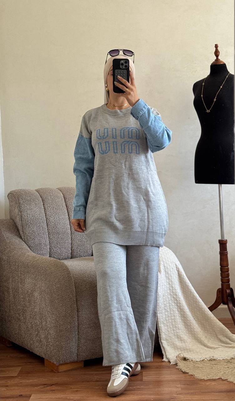 طقم نسائي أنيق من قطعتين بخيط تركي فاخر – جودة ممتازة وألوان زاهية