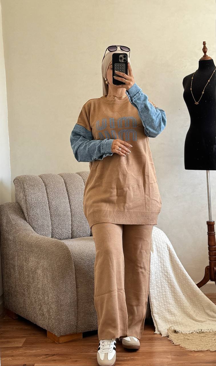 طقم نسائي أنيق من قطعتين بخيط تركي فاخر – جودة ممتازة وألوان زاهية – Image 4